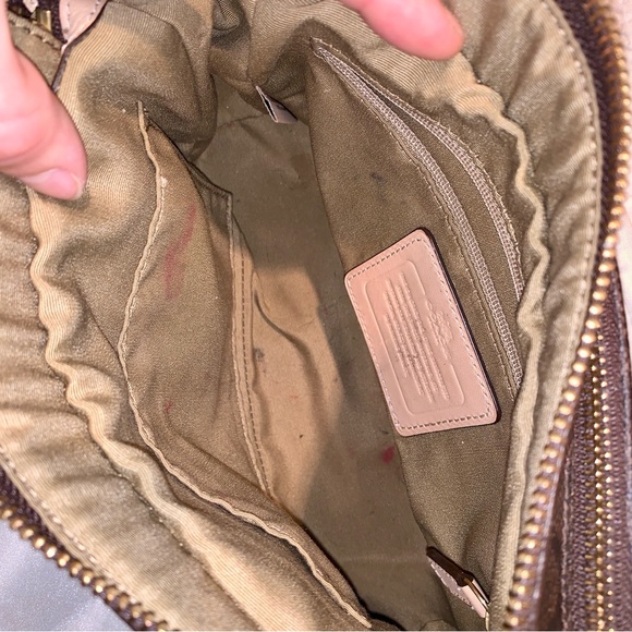 Coach Signature Peyton Jordan Double Zip Bag Brown Tan - Picture 15 of 15